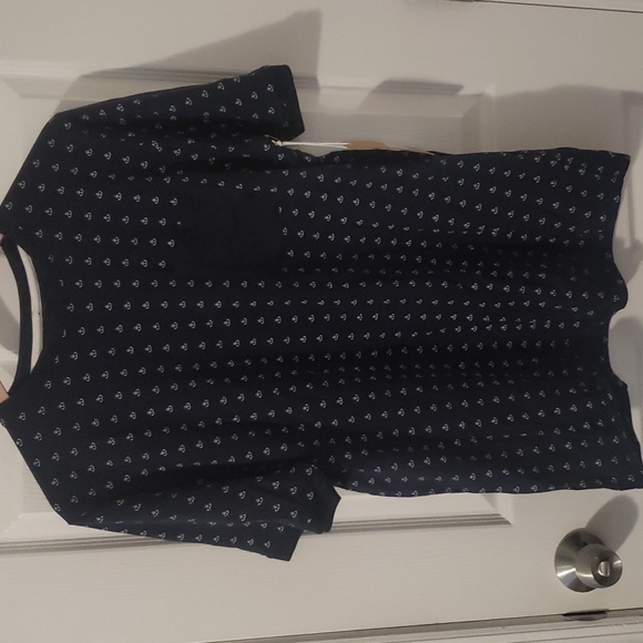 Mens sailor pocket  shirt navy blue with with anchor print.  Size large - Picture 3 of 4